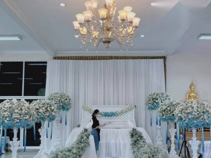 ผลงานจัดตกแต่งศาลาวัด งานศพจริง Funeral Decor