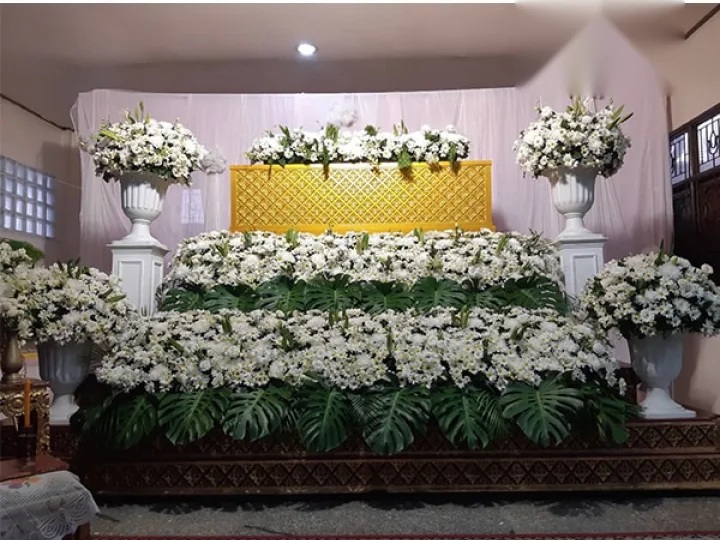 ผลงานจัดดอกไม้งานศพ งานศพจริง Funeral Decor