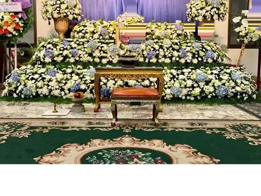 ผลงานจัดดอกไม้หน้าโลง จริง Funeral Decor