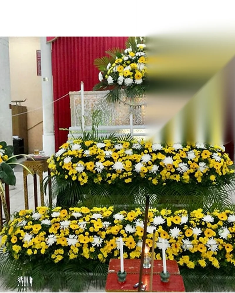 ดอกไม้หน้าศพ ชุดร่มโพธิ์ทอง อาลัยรัก จัดดอกไม้งานศพ กรุงเทพ